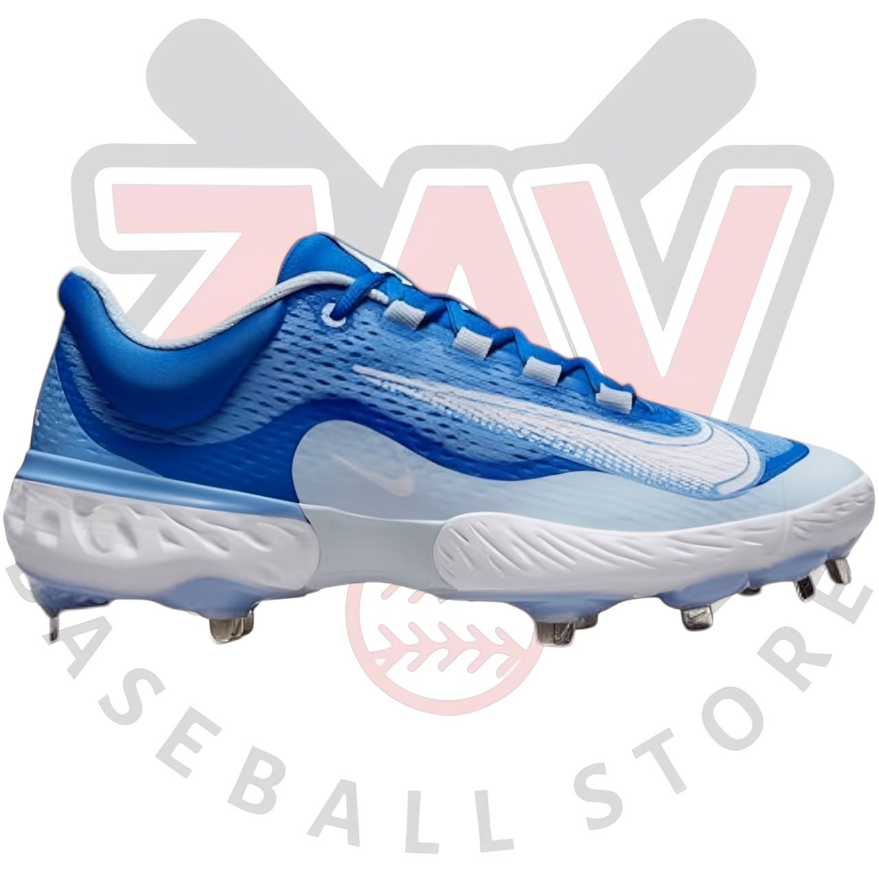 Spikes De Beisbol Nike Alpha Huarache Elite 4 Low Azul cielo Con Blanco Metal