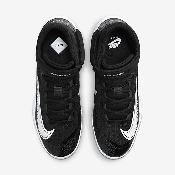 Spikes Beisbol Nike Alpha Huarache Elite 4 Mid Negro Con Blanco