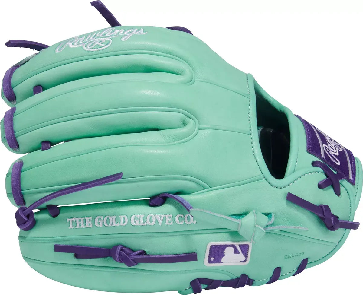 Guante De Beisbol Rawlings Heart Of The Hide Menta Con Morado 11.5 In Lanzador Diestro