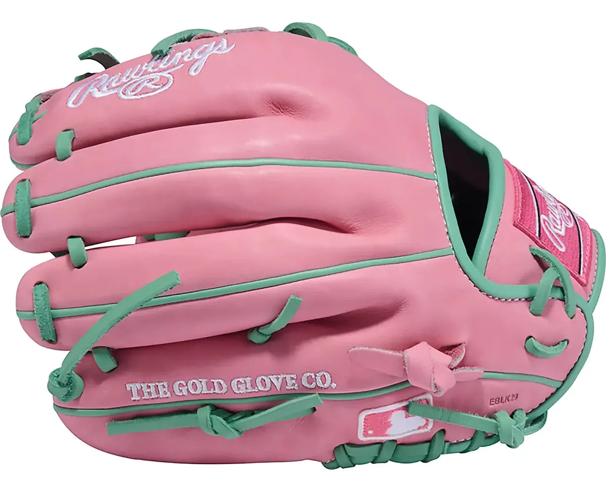 Guante De Beisbol Rawlings Heart Of The Hide Rosa Con Verde 11.5 In Lanzador Diestro