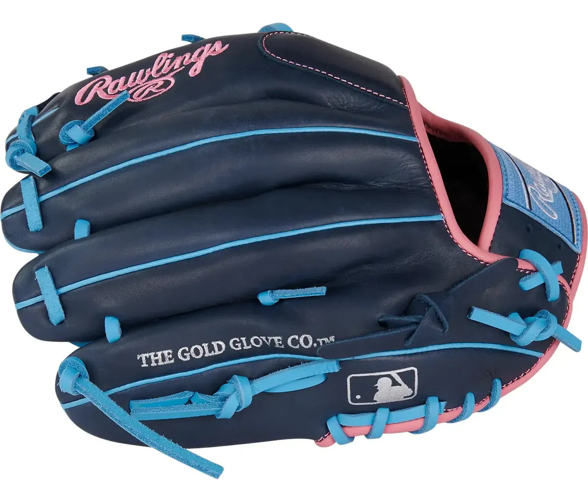 Guante De Beisbol Rawlings R9 Pro Azul Navy Con Rosa 11.5 In Lanzador Diestro