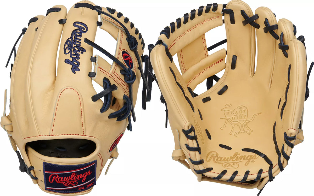 Guante De Beisbol Rawlings Heart Of The Hide Crema Con Navy 11.5 In Lanzador Diestro