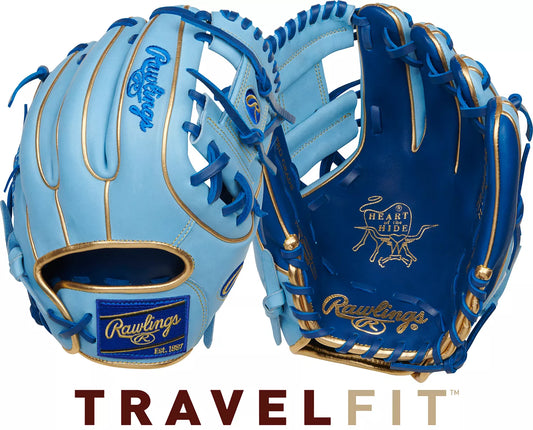 Guante De Beisbol Rawlings Heart Of The Hide Azul Dorado 11.25 In Lanzador Diestro