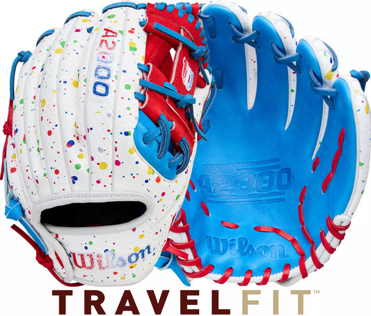 Guante De Beisbol Wilson A2000 Blanco Con Rojo 11.5 In Lanzador Diestro