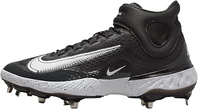 Spikes De Beisbol Nike Alpha Huarache Elite 4 Mid Negro Con Blanco Metal
