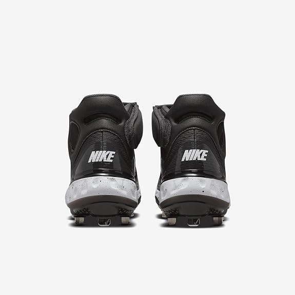 Spikes De Beisbol Nike Alpha Huarache Elite 4 Mid Negro Con Blanco Metal