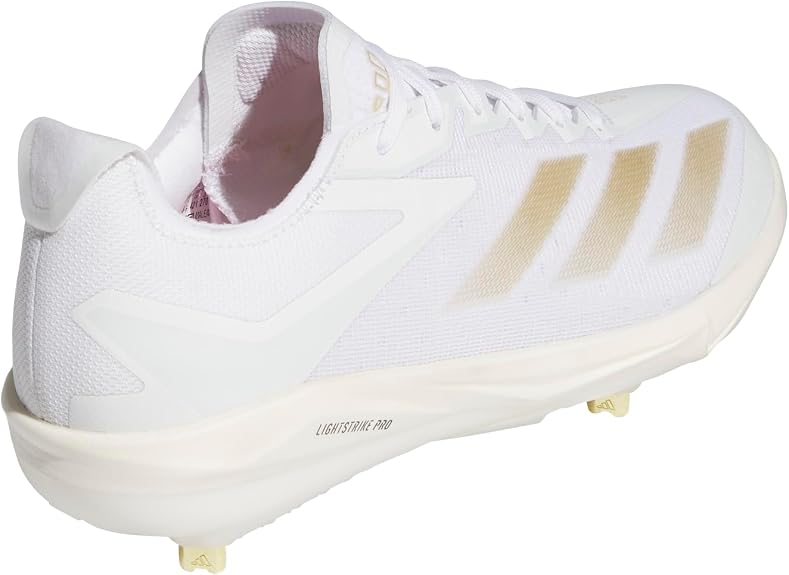 Spikes De Beisbol Adidas Adizero Electric+ Blanco Con Dorado Metal
