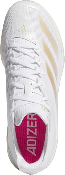 Spikes De Beisbol Adidas Adizero Electric+ Blanco Con Dorado Metal