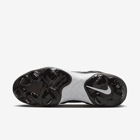 Spikes De Beisbol Nike Alpha Huarache Elite 4 Mid Negro Con Blanco Metal