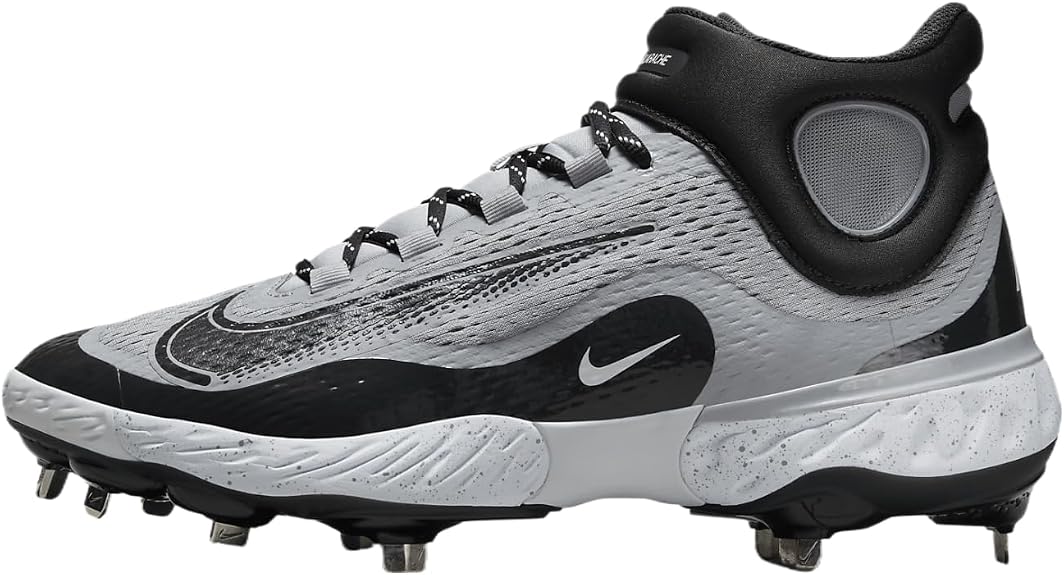 Spikes De Beisbol Nike Alpha Huarache Elite 4 Mid Gris Con Negro