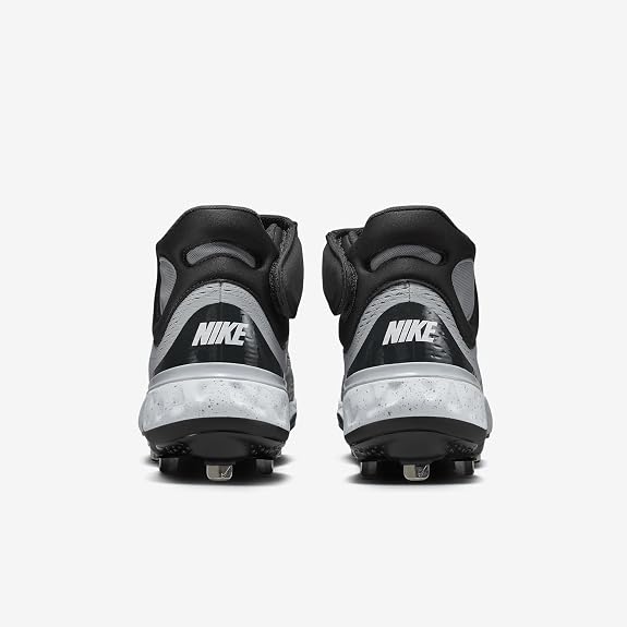 Spikes De Beisbol Nike Alpha Huarache Elite 4 Mid Gris Con Negro