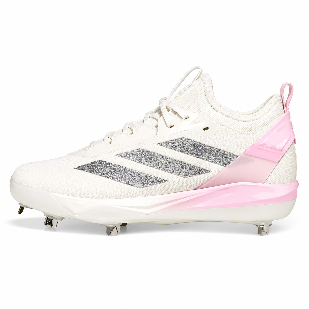 Spikes De Beisbol Adidas Adizero Instict+ 2.0 Blanco Con Rosa Metal