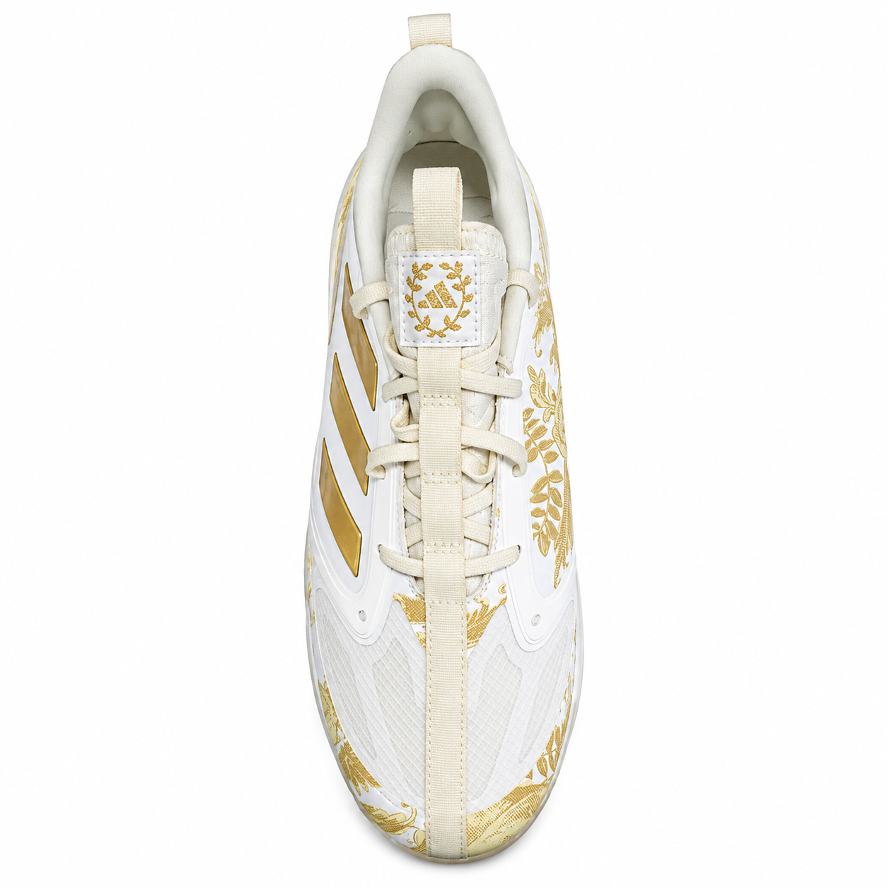 Spikes De Beisbol Adidas Adizero Purehustle Blanco Con Dorado Metal