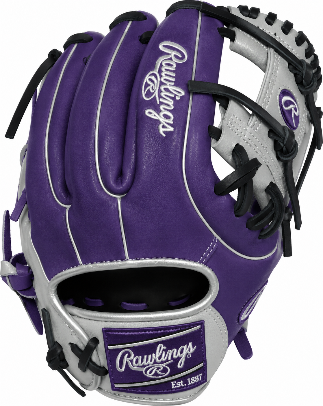 Guante De Beisbol Rawlings Heart Of The Hide Morado Con Plata 11.5 In Lanzador Diestro