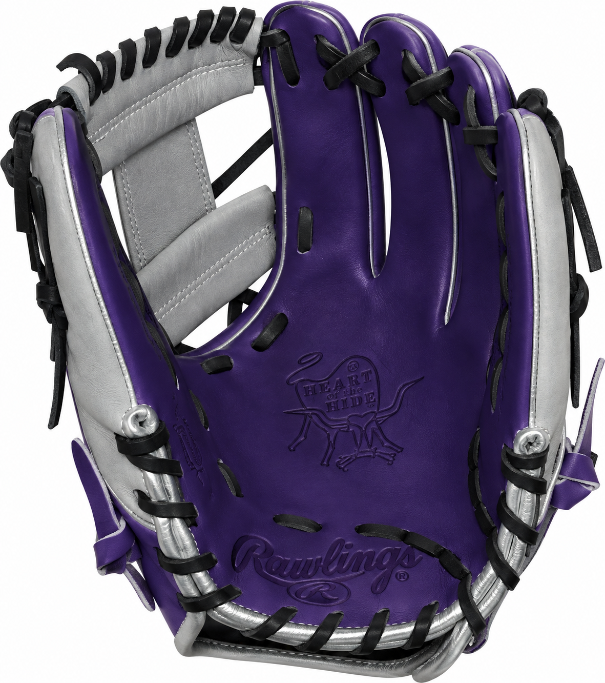 Guante De Beisbol Rawlings Heart Of The Hide Morado Con Plata 11.5 In Lanzador Diestro