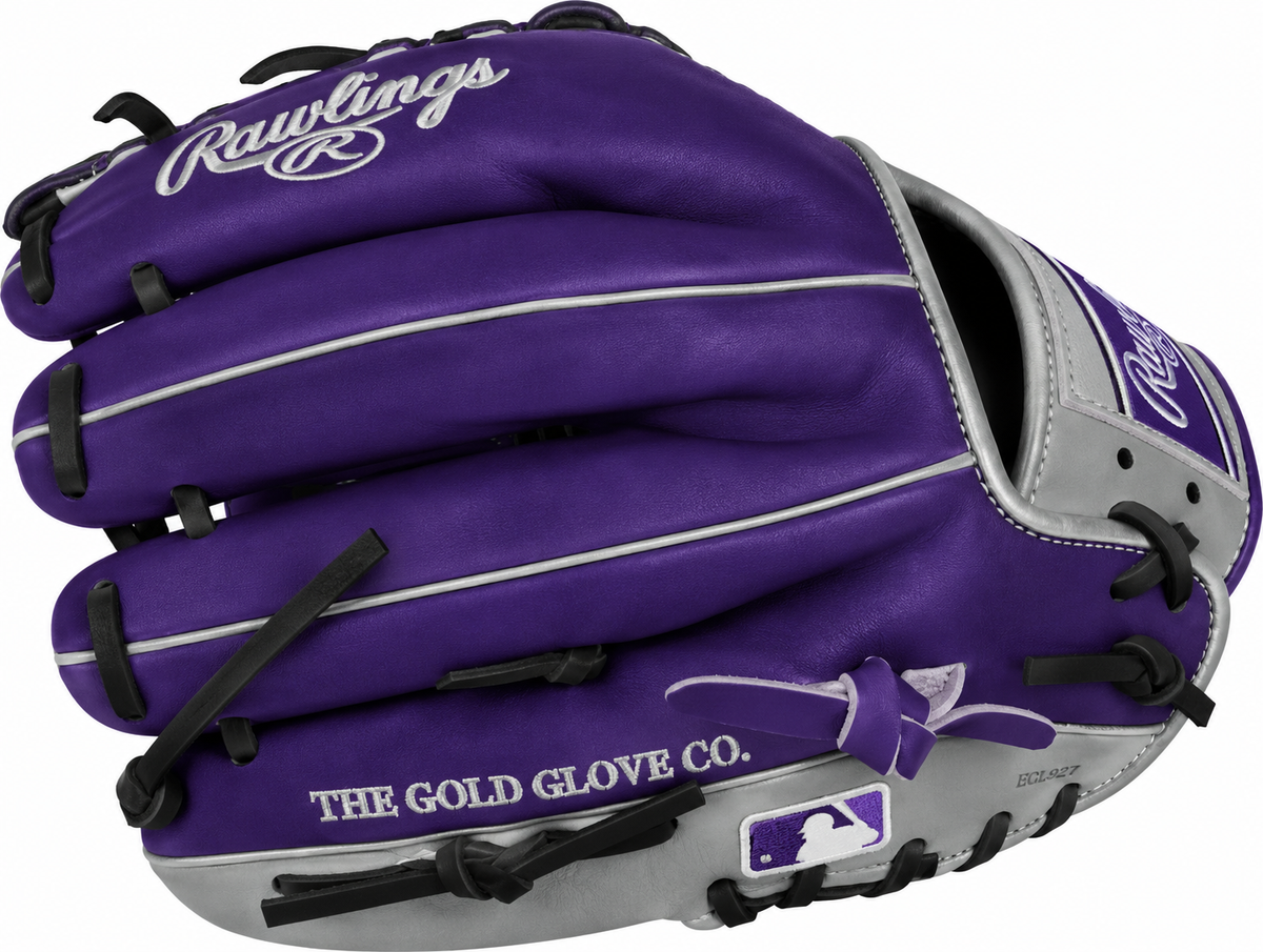 Guante De Beisbol Rawlings Heart Of The Hide Morado Con Plata 11.5 In Lanzador Diestro
