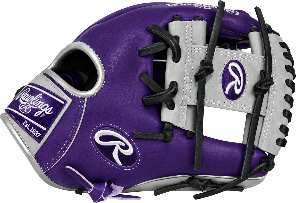Guante De Beisbol Rawlings Heart Of The Hide Morado Con Plata 11.5 In Lanzador Diestro