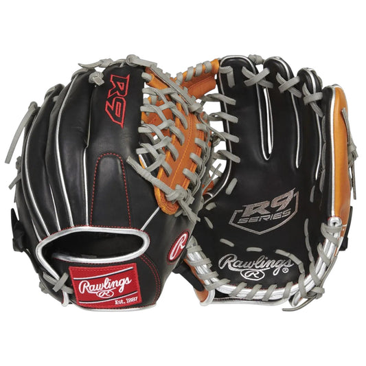 Guante De Beisbol Rawlings R9 Negro Con Café 11.5 In Lanzador Diestro