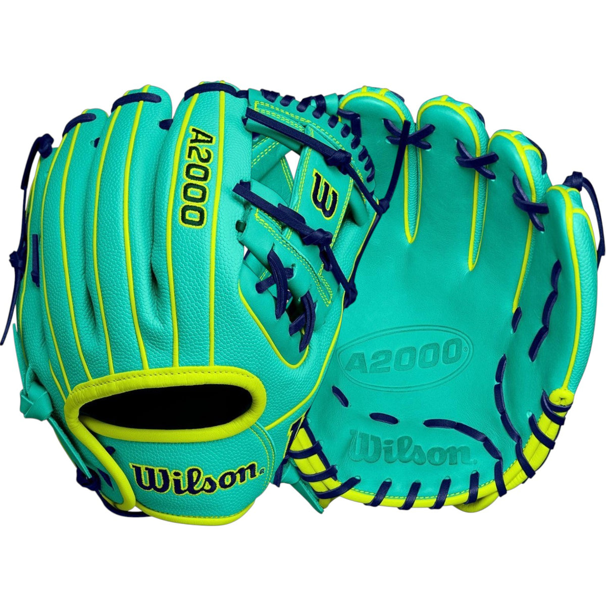 Guante De Beisbol Wilson A2000 Verde Y Amarillo Neón 11.5 In Lanzador Diestro