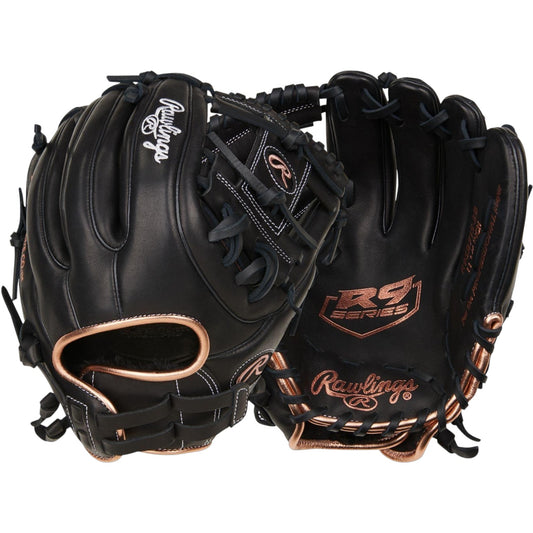 Guante De Beisbol Rawlings R9 Negro Cobre 11.75 In Lanzador Diestro