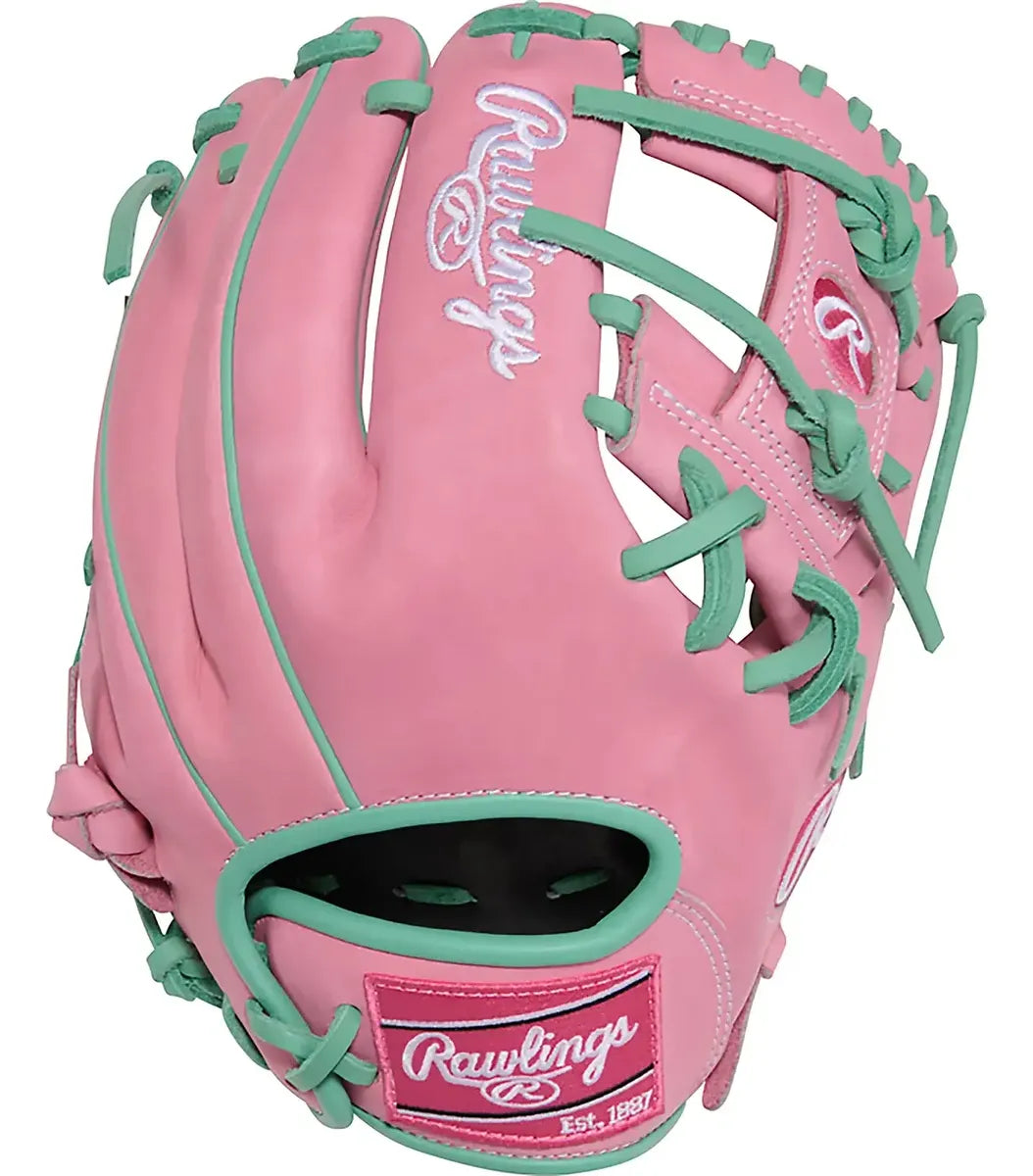 Guante De Beisbol Rawlings Heart Of The Hide Rosa Con Verde 11.5 In Lanzador Diestro