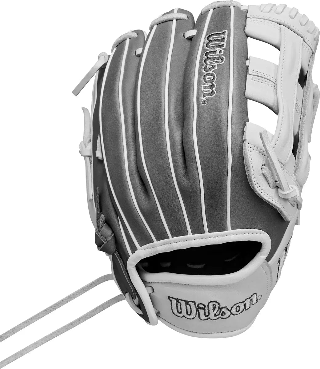 Guante De Beisbol Wilson A1000 Gris Con Blanco 12 In Lanzador Diestro