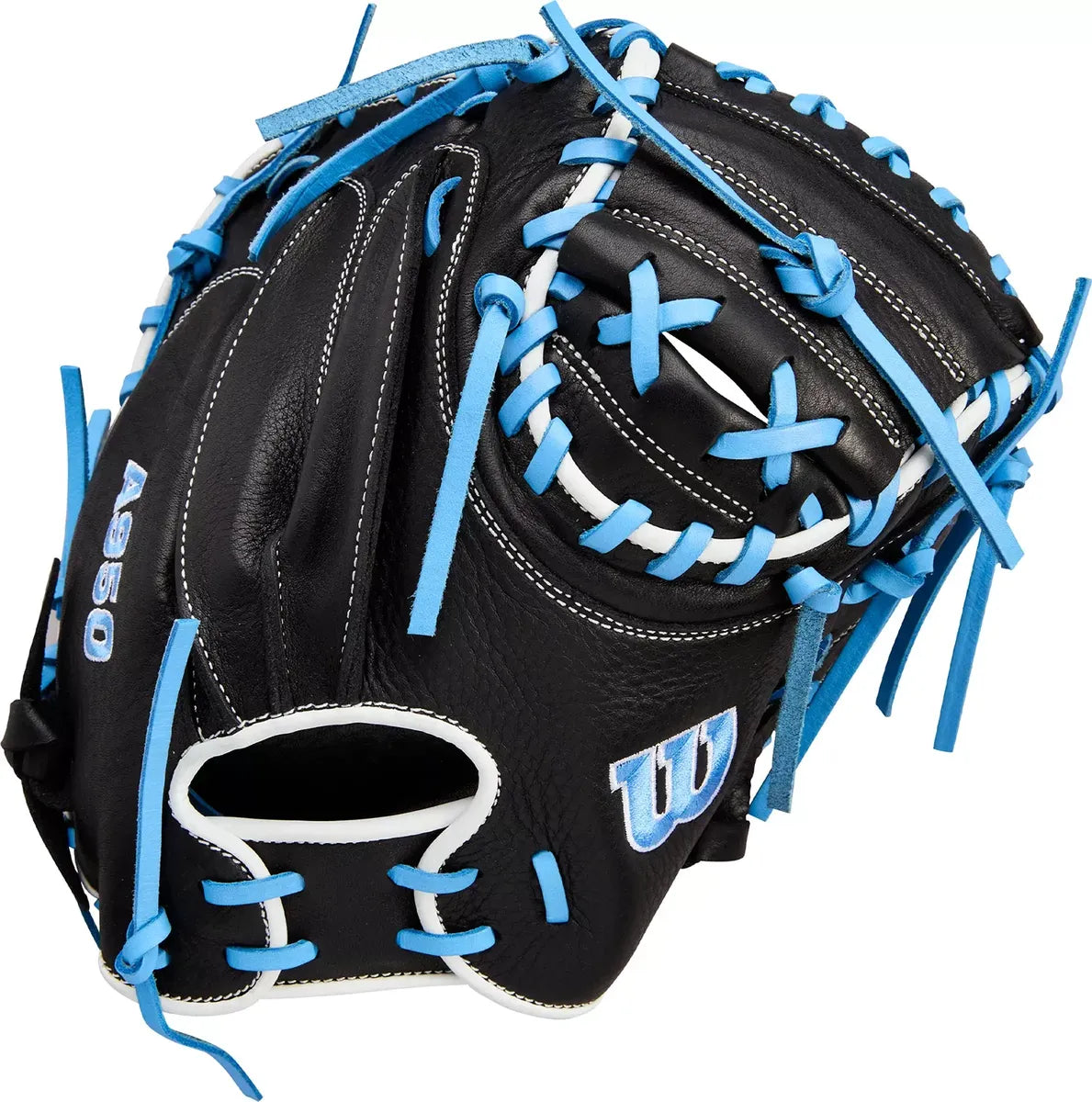 Guante De Catcher Beisbol Wilson A950 Negro Con Azul 34 In Lanzador Diestro