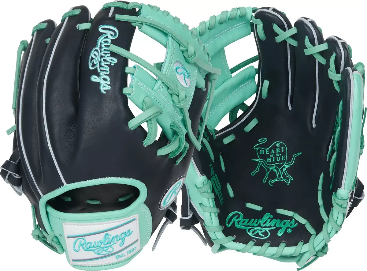 Guante De Beisbol Rawlings Heart Of The Hide Azul Marino Con Menta 11.5 In Lanzador Diestro