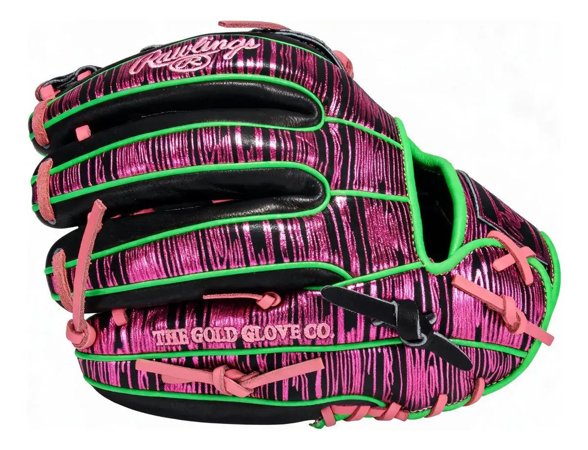 Guante De Beisbol Rawlings Heart Of The Hide Negro Con Verde 11.75 In Lanzador Diestro