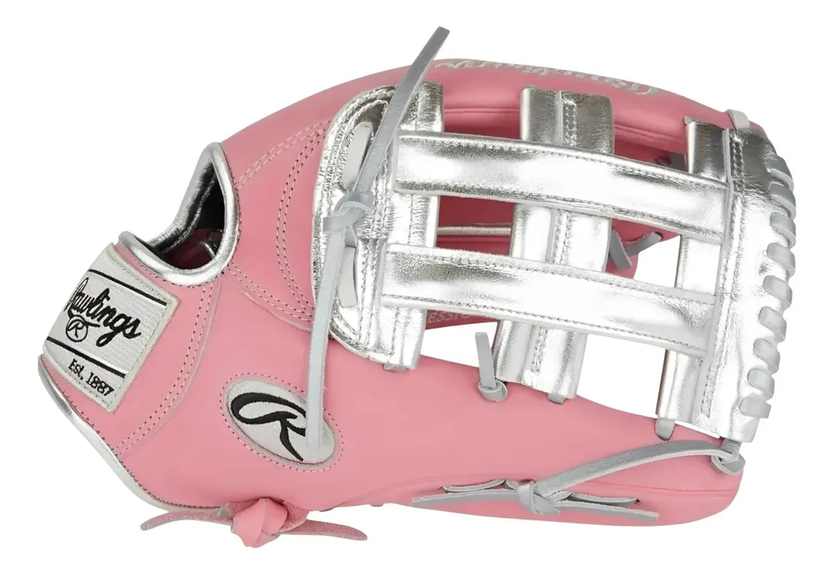 Guante De Beisbol Rawlings Heart Of The Hide Rosa Con Plata 12.75 In Lanzador Diestro
