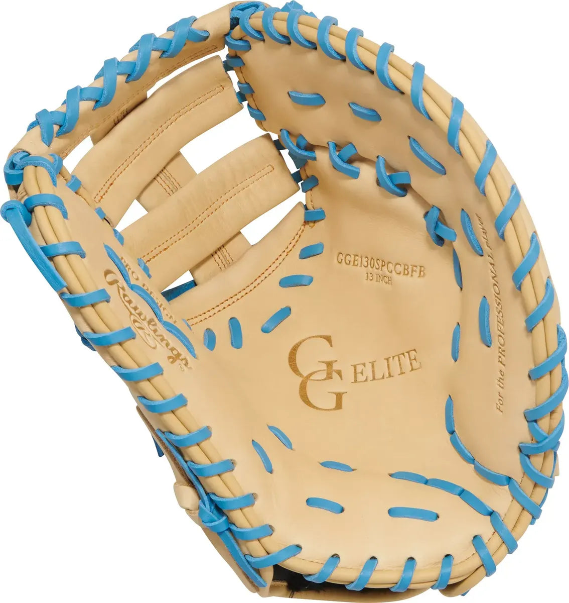 Guante Primera Base Newman Rawlings GG Elite Crema Con Azul 13 In Lanzador Diestro
