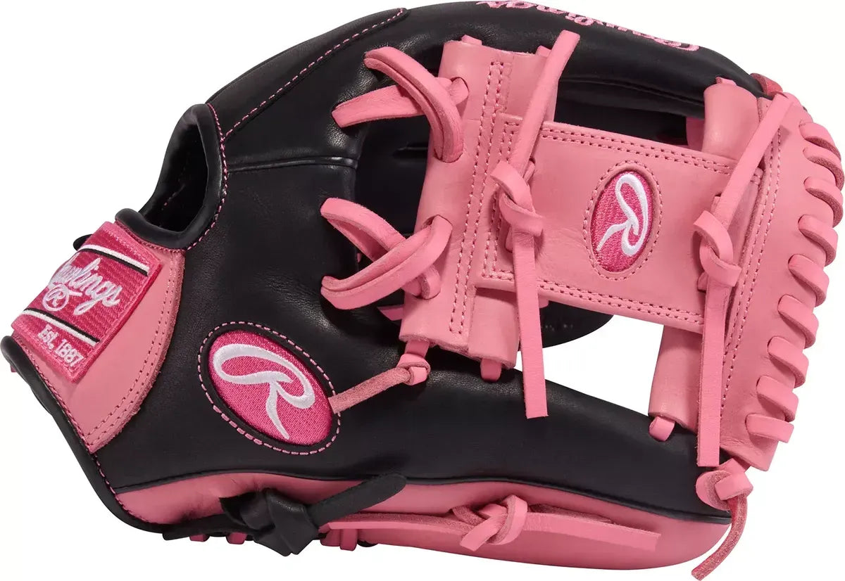 Guante De Beisbol Juvenil Rawlings GG Elite Negro Rosa 11.5 In Lanzador Diestro