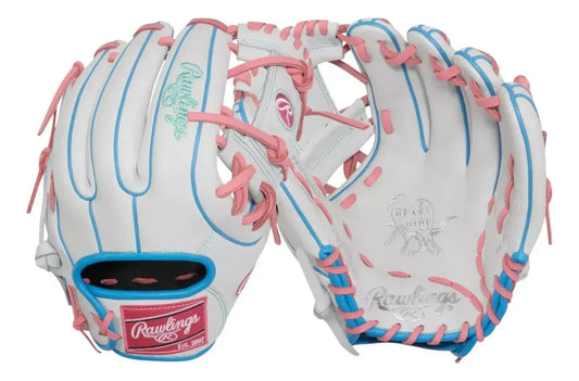 Guante De Beisbol Y Softbol Rawlings Heart Of The Hide Blanco Con Rosa 12 In Lanzador Diestro