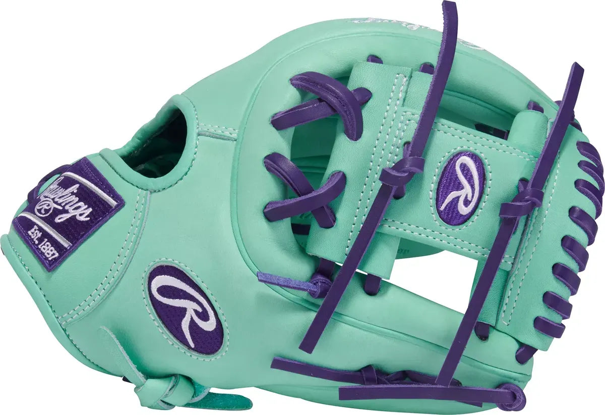 Guante De Beisbol Rawlings Heart Of The Hide Menta Con Morado 11.5 In Lanzador Diestro