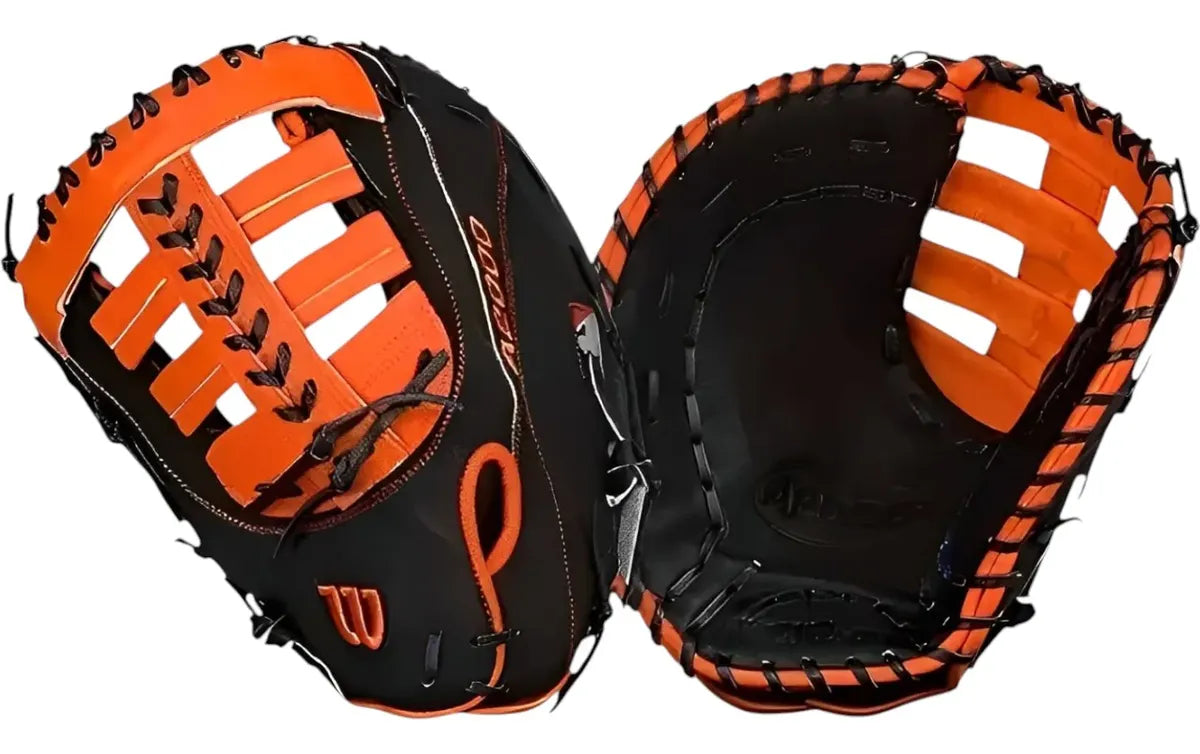 Guante Primera Base Newman Wilson A2000 Naranja Con Negro 12 In Lanzador Zurdo