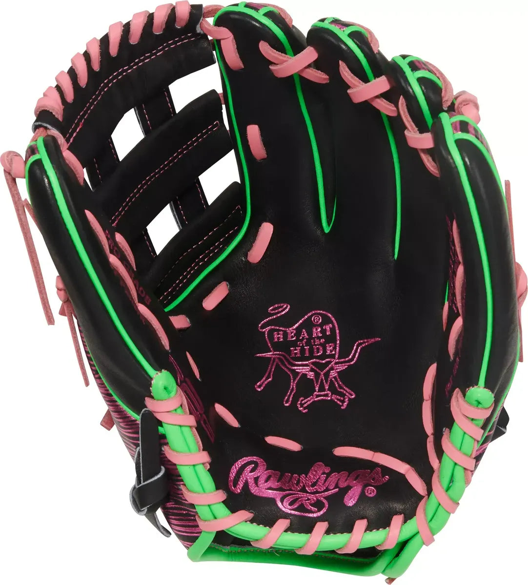 Guante De Beisbol Rawlings Heart Of The Hide Negro Con Verde 11.75 In Lanzador Diestro