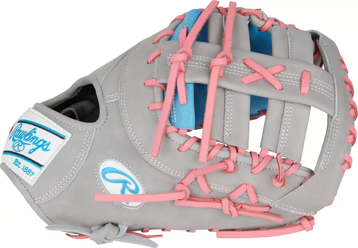 Guante Primera Base Newman Rawlings Heart Of The Hide Gris Con Azul 13 In Lanzador Diestro