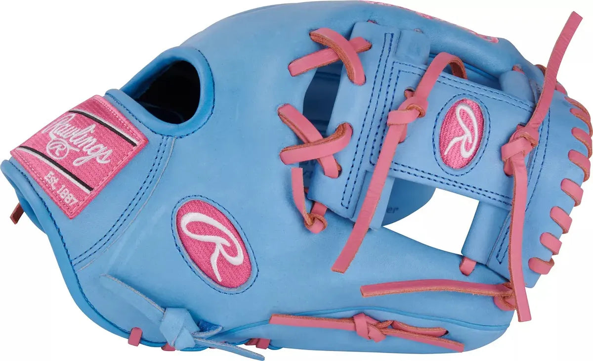 Guante De Beisbol Rawlings Heart Of The Hide Azul Con Rosa 11.5 In Lanzador Diestro