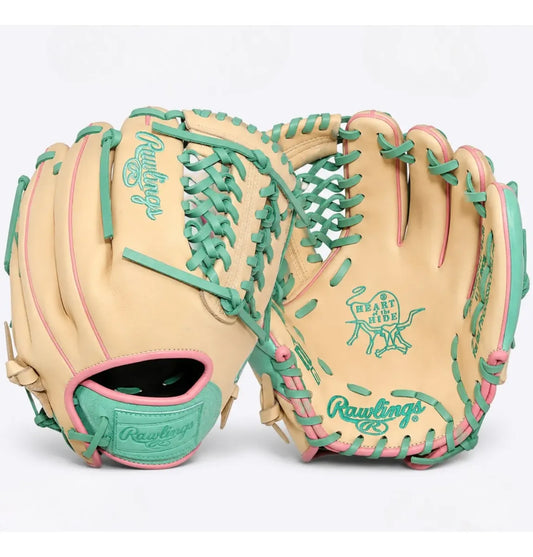 Guante De Beisbol Rawlings Heart Of The Hide Crema Con Verde 11.5 In Lanzador Diestro