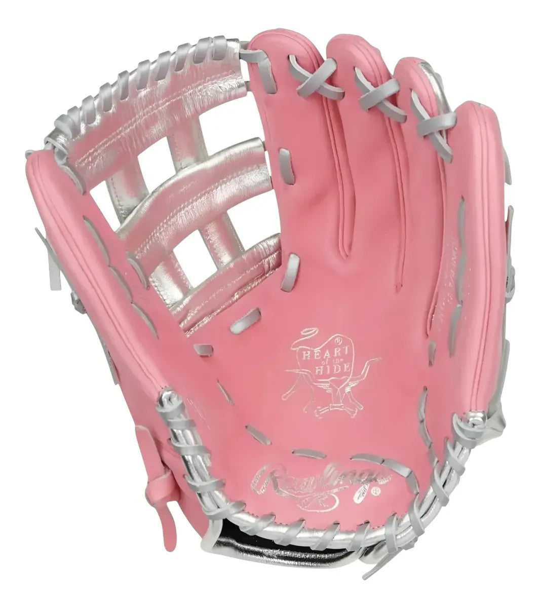 Guante De Beisbol Rawlings Heart Of The Hide Rosa Con Plata 12.75 In Lanzador Diestro