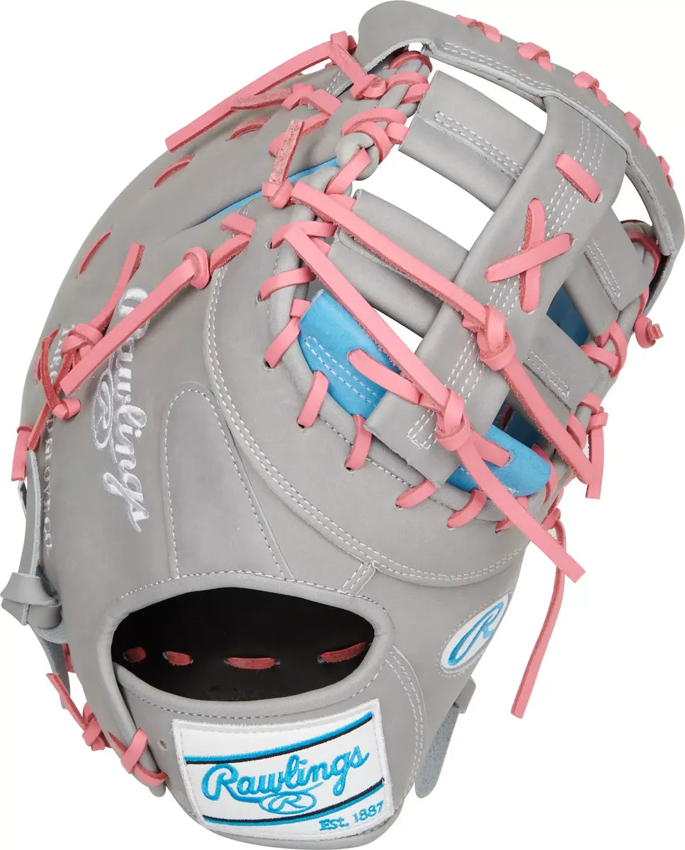 Guante Primera Base Newman Rawlings Heart Of The Hide Gris Con Azul 13 In Lanzador Diestro
