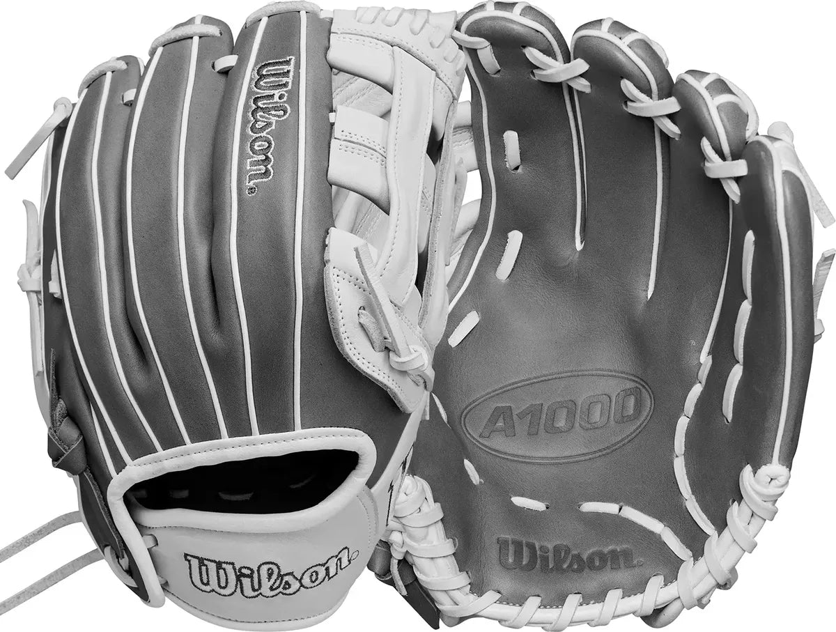 Guante De Beisbol Wilson A1000 Gris Con Blanco 12 In Lanzador Diestro