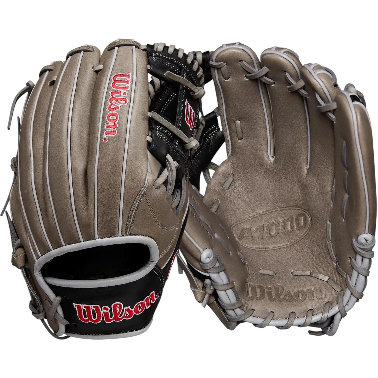 Guante De Beisbol Wilson A1000 Negro Con Gris 11.75 In Lanzador Diestro