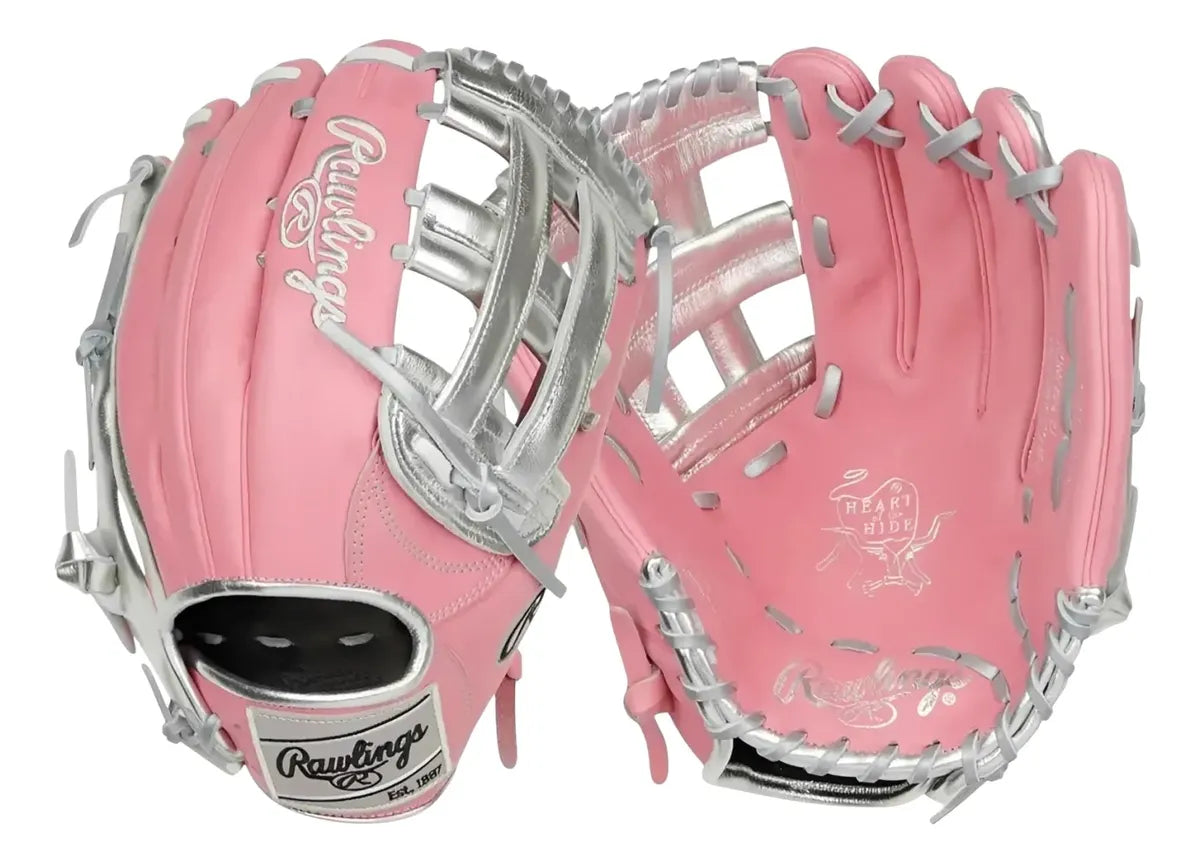 Guante De Beisbol Rawlings Heart Of The Hide Rosa Con Plata 12.75 In Lanzador Diestro