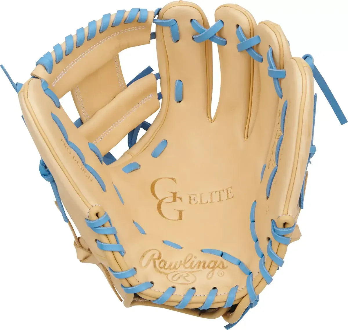 Guante De Beisbol Rawlings GG Elite Crema Con Azul 11.5 In Lanzador Diestro