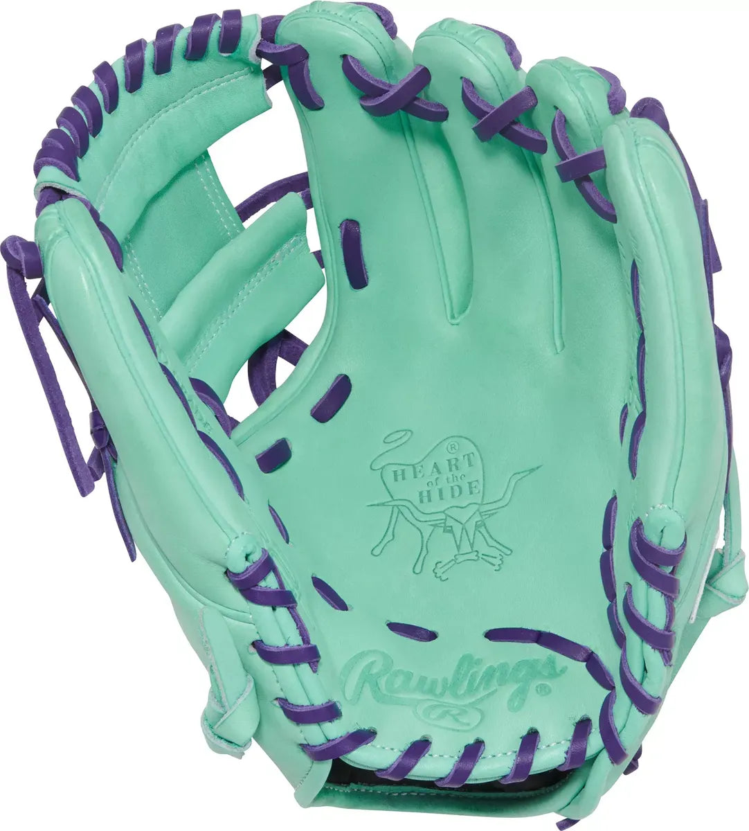 Guante De Beisbol Rawlings Heart Of The Hide Menta Con Morado 11.5 In Lanzador Diestro