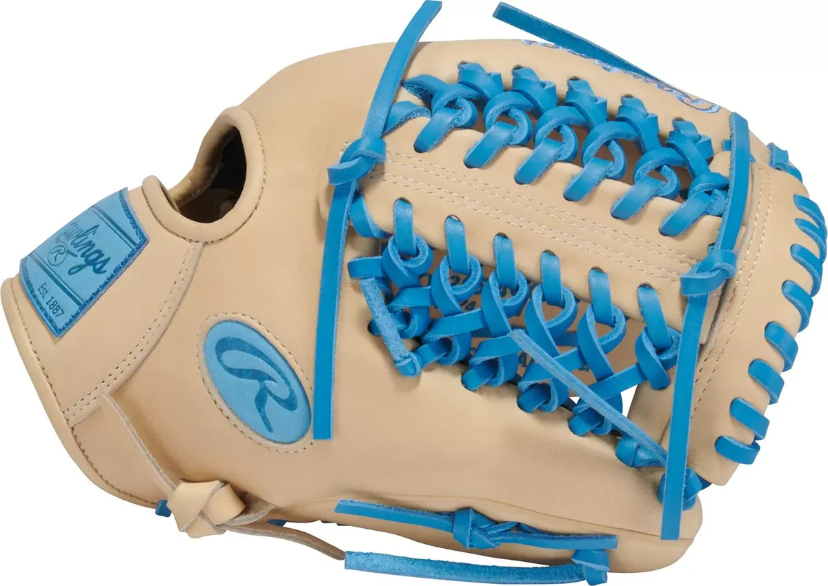 Guante De Beisbol Rawlings Heart Of The Hide Crema Con Azul 11.75 In Lanzador Diestro