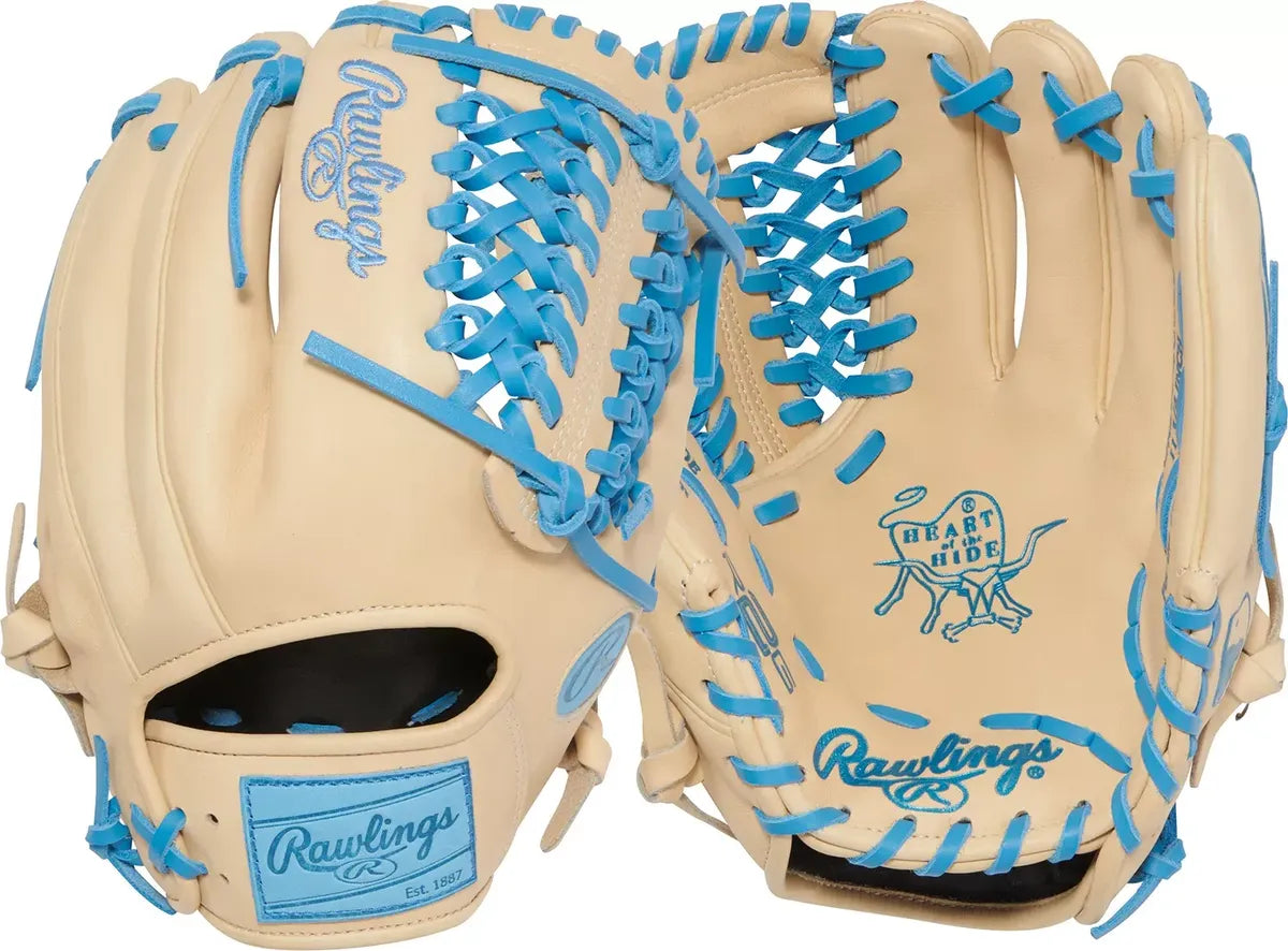 Guante De Beisbol Rawlings Heart Of The Hide Crema Con Azul 11.75 In Lanzador Diestro