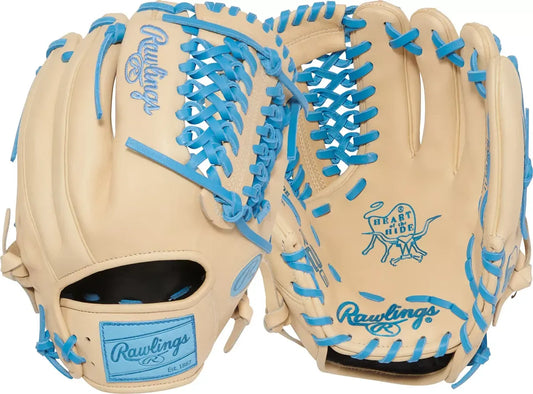 Guante De Beisbol Rawlings Heart Of The Hide Crema Con Azul 11.75 In Lanzador Diestro