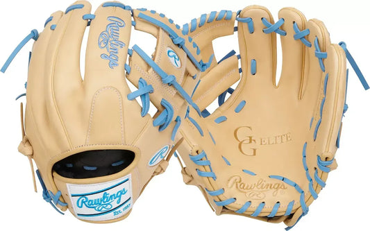Guante De Beisbol Rawlings GG Elite Crema Con Azul 11.5 In Lanzador Diestro